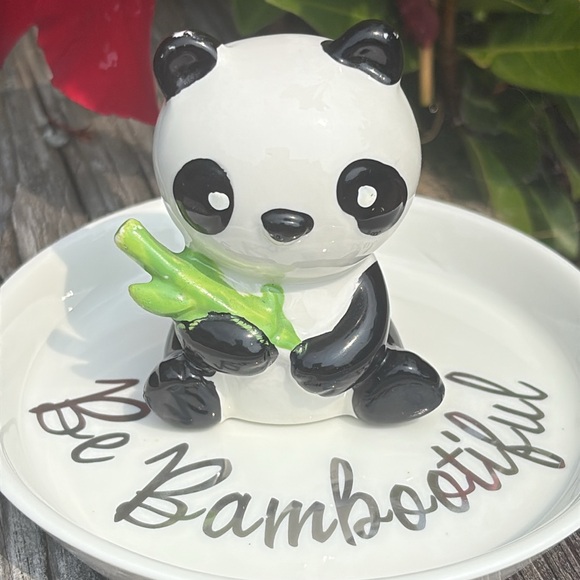 Panda Trinket Dish with Bamboo Design Be Bambootiful - Picture 3 of 8